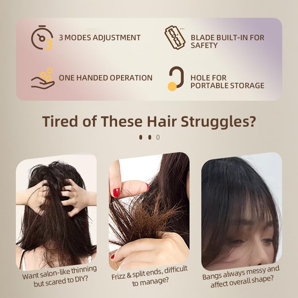 3-in-1 Hair Cutting Comb with Built-In Razor