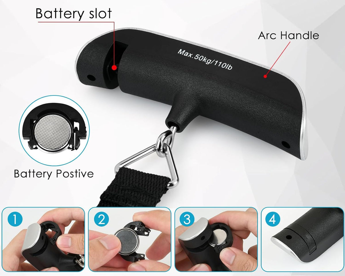 Portable Digital Luggage Scales for Travel with Backlit LCD