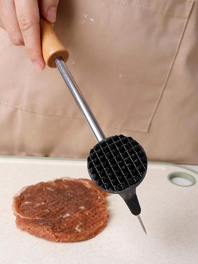 Axe-Shaped Meat Tenderizer, Stainless Steel Meat Hammer with Cutter Edge