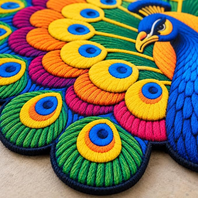 Colorful Non-Slip 3D Peacock Bathroom Mat (30*31 inches)