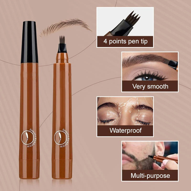 Buy 1 Get 1 Free Waterproof Four-tip Beard and Eyebrow Pen - CL-MA-928